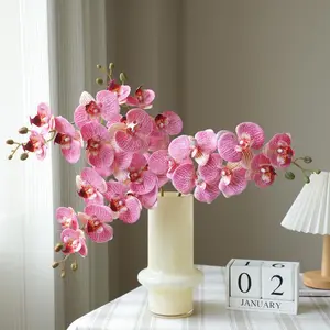 2pcs artificial flower seven headed butterfly orchid fake flower high-end film simulation flower, used for home, living room, bedroom decoration, wedding scene decoration, desktop decoration, easy to maintain