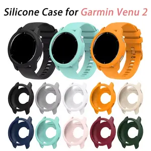 Silicone Protective Case Cover Shell For Garmin Venu 2 SmartWatch Replacement Accessories Frame Cases Screen Protective Shell
