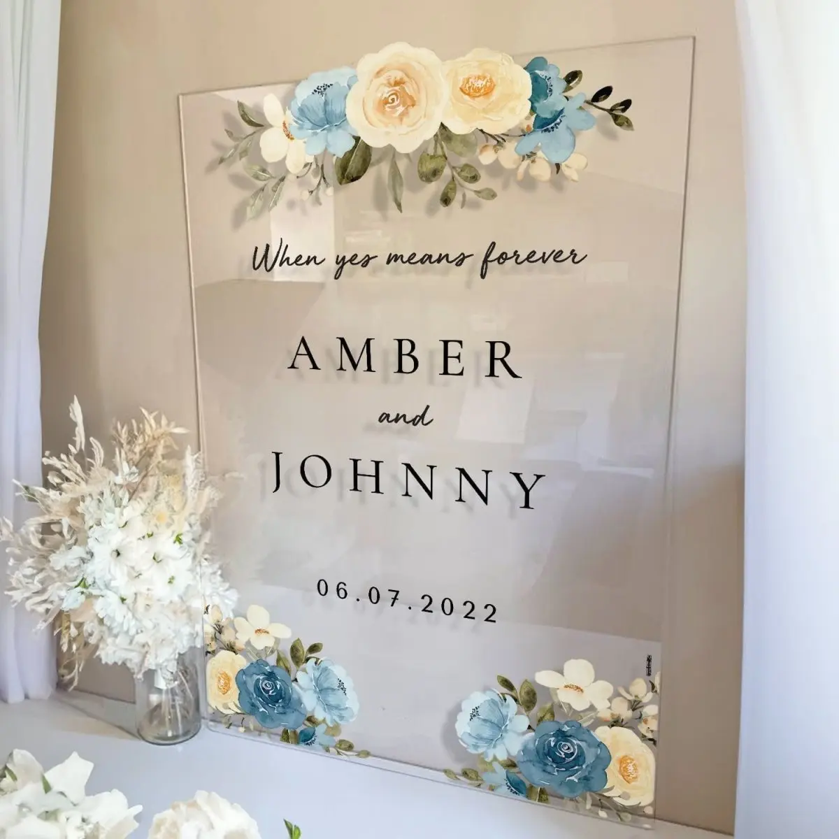 When Yes Means Forever Wedding Welcome Sign
