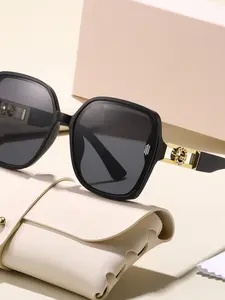 Trendy Square-Frame Sunglasses for Men and Women, High-End Personalized Uv400 Protection, Casual Style, All Seasons