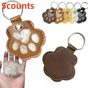 5 Piece Pet Hair Collection Keychain Set, Cute Memorial Storage Charms, Keepsake Dog Fur Keyrings, Adorable Pet Hair Collectibles, Keychain Pendant
