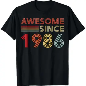 40 Birthday Decorations Men 40yr Awesome 1986 40th Birthday T-Shirt