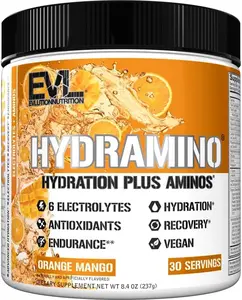 Electrolytes Vitamin C and B Complex Fluid Boosting Aminos and Coconut Water for Endurance Recovery and Antioxidant Support 30 Servings Orange Mango Sugar Free Post Workout Rehydration Drink Mix for Men and Women High Performance Energy Support