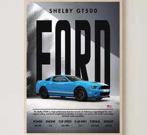 Ford Shelby GT 500 - Art Print Home Decor - Super Car Poster - Gift For Him - POSTER NO FRAME