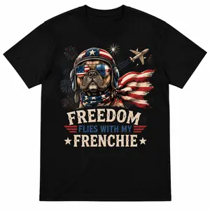 Independence Day Frenchie T-Shirt, 4th July T-Shirt, 250 Years, Both for Female and Male, French Bulldog T-Shirt, Funny T-Shirt, Gift T-Shirt for Dog Lover, Freedom Legendss, USA 250th Anniversal