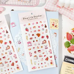 6 Pack Slow Life Flat Stickers, Simple Hand Account Decoration Material, Daily Collage Theme Design, Creative Stationery DIY Scrapbook Diary Cards, Scrapbook Materials