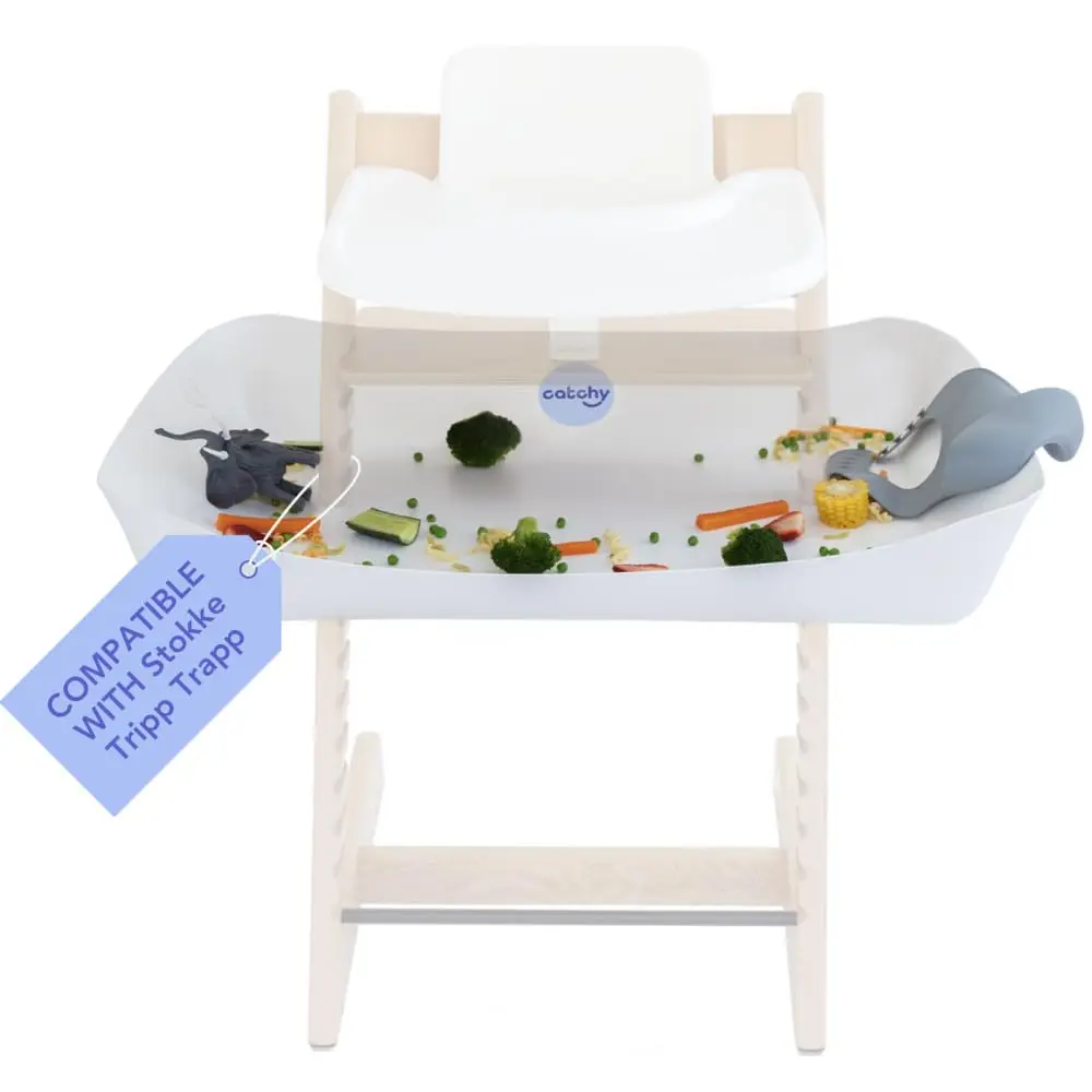 - Food Catcher -  with Stokke Tripp Trapp High Chair + 12 Other High Chairs - Highchair Sold Separately - Baby & Toddler Food & Mess Catcher - Under High Chair Accessory