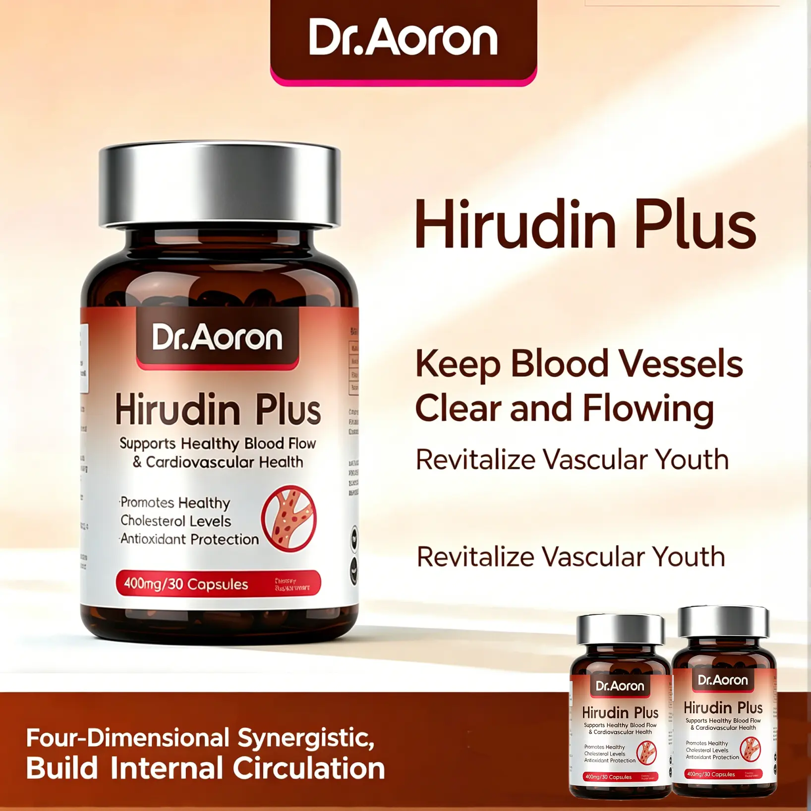 Dr.Aoron Hirudin Plus Capsules | 4-in-1 Vascular Support Supplement, Nattokinase + Hirudin Extract, Made in New Zealand, 30 Capsules Healthcare