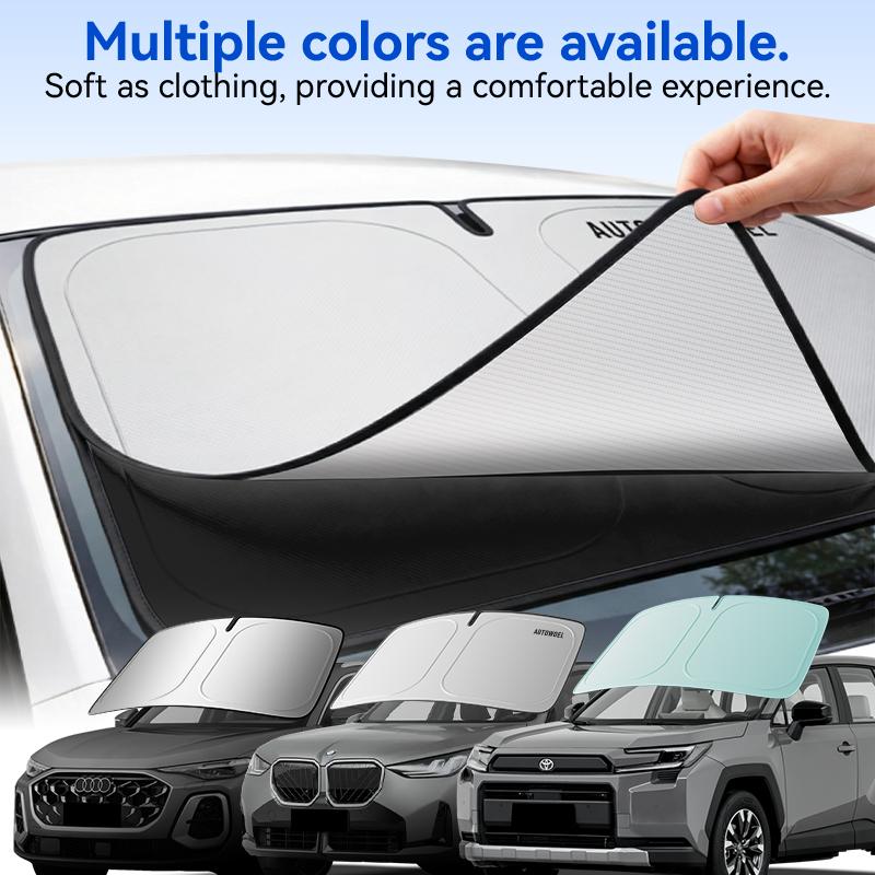 Latest car windshield sunshade,Dual-layer fabric blocks UV rays,Blackout Privacy,Compatible for SUV and MPVs,cardetailing,Greenish-white,Please specify the vehicle model, size, and color in the order notes.