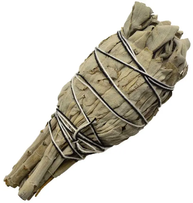 California White Sage Smudge Stick 4 Inch — Hand-Tied Cleansing Bundle