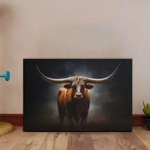 Texas Longhorn Poster - Longhorn Painting Print - Texas Longhorn Cow Wall Art - Country Wall Art - (Unframed)