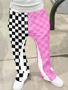 Men's Loose Fit 3D Print Geometric Bell Bottom Pants, Casual Sporty Streetwear, Hip Hop Vintage Long Pants, All Seasons Fashion, Aesthetic, Casual Sporty Trousers, Casual Chic Trousers, Casual Fashion Bottoms, Athleisure Style Pants