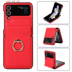New model suitable for SamsungZ Flip 3 4 5 6 7Foldable Screen Phone CaseZ Flip 4Anti-drop Protective Case with Ring Holder for Mobile Ph