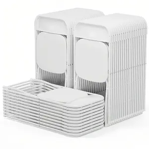 12/6/4//2-piece plastic folding chair, stackable commercial white office chair, suitable for home office, wedding party indoor and outdoor event supplies, back-to-school supplies