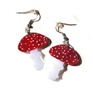 Amanita Mushroom Earrings  - Mycology and Cottage Core Statement Earrings Scientifically Accurate