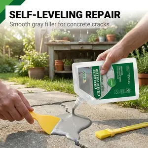 Self-Leveling Concrete Crack Filler, Seamless Repair for Garage Floor & Yard, Easy DIY Fix for Wall & Ground Cracks