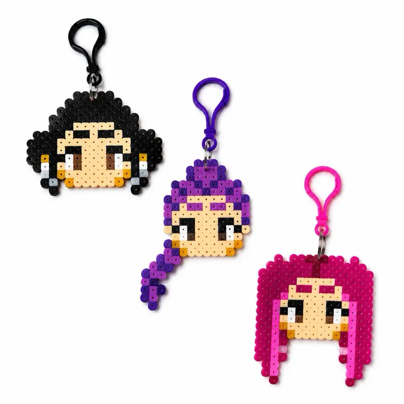 KPop Demon Hunters Keychain | Handmade Pixel Bead Bag Charm | Rumi, Mira & Zoey