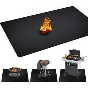 48 x 30 inch Under Grill Mats for Outdoor Grill, Double-Sided Fireproof, Oil and Waterproof Protective Mat for Grass and Deck, Outerdoor BBQ Fire Pit Fireplace grilling Mat
