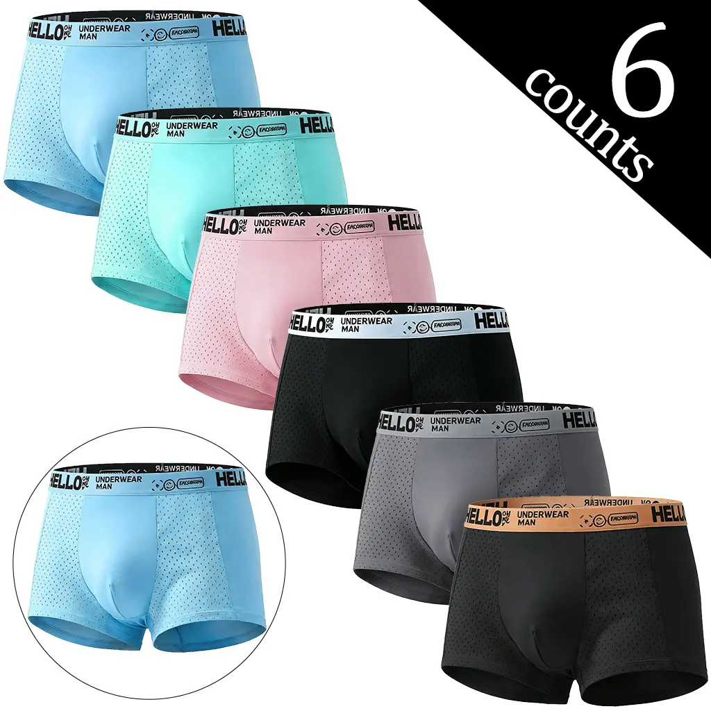 Men's Soft Cotton Boxer Briefs, Chic Plain Boyshorts Style Underwear Set, Lightweight Breathable High-Stretch Fabric, Sweet, Fantasy, Sweat‑Wicking, Wedding