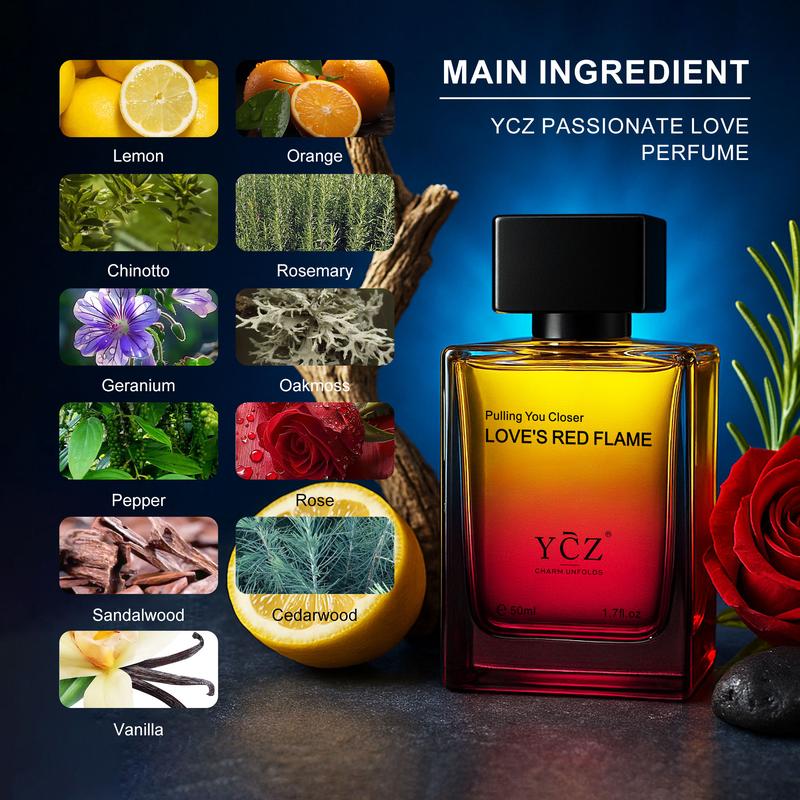 YCZ Men's Cologne 2-Piece Set Marine & Passionate Love 50ml Each Unisex Perfume Duo for All Occasions Long-Lasting Wear Cruelty-Free & Vegan Fragrance Pack Carefully Picked Scents Elegant Scent