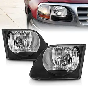 AmeriLite G2 Black Main High/Low Beam Replacement Headlights For 1997-2003 Ford F-150 - Passenger and Driver Side