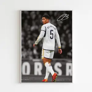 Vintage Jude Bellingham Poster Soccer Sports Art Print Gift For Him Sport Poster