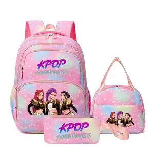 2026 New 3-Piece Set: K-Pop Girl-ThemedColorfulBackpack, Lunch Bag, andPencil CaseSet,fashionable andversatile, casual andtrendy