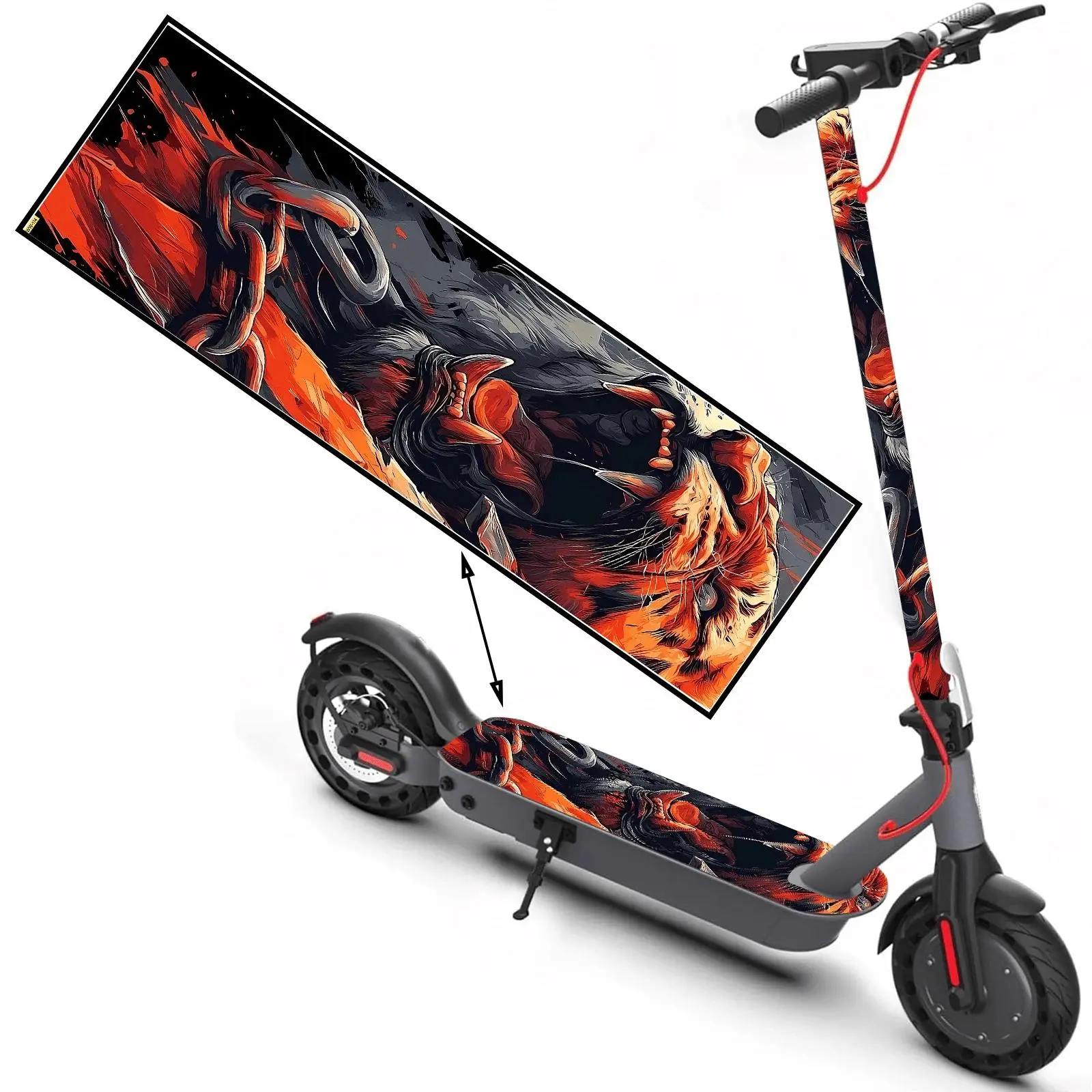 Tiger pattern scooter stickers, skateboard stickers, scooter floor mat stickers, personalized cool DIY skateboard accessories Decoration