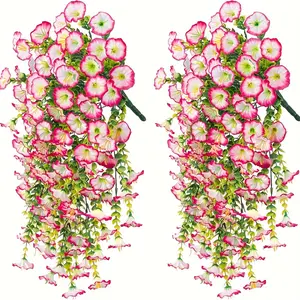 Uv-Resistant Artificial Decorative Morning Glory Blooms Accompanied by Eucalyptus Leaves, Ideal for Decorating Home Offices And Gardens. These Plastic Spring Daisies Are Perfect for Weddings, Easter, And Both Father'S And Mother'S Day