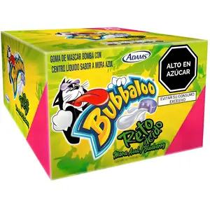 Bubbaloo Reto Acido - 50 Units | Sour Bubble Gum with Liquid Filling, Challenge Pack