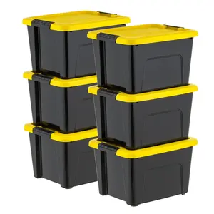 20 Qt. Plastic Storage Bins with Lids, Stackable Storage Containers, Totes, 6 Pack IRISS