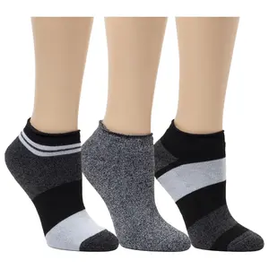 Dearfoams Ladies' Lounge Full Terry Color BlockRoll Top Socks