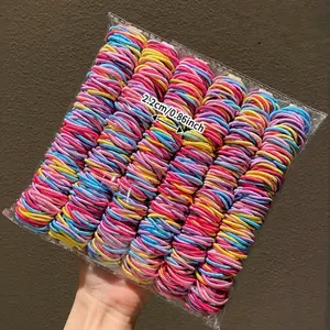200pcs/Set Assorted Colorful Hair Ties - Including Pink, Blue, Yellow, Purple And More - Suitable For Girls And Women. And For Hairstyling, DIY Crafts Such As Braiding Bracelets And Necklaces, Daily use - Abundant Quantity To Meet Various Needs.