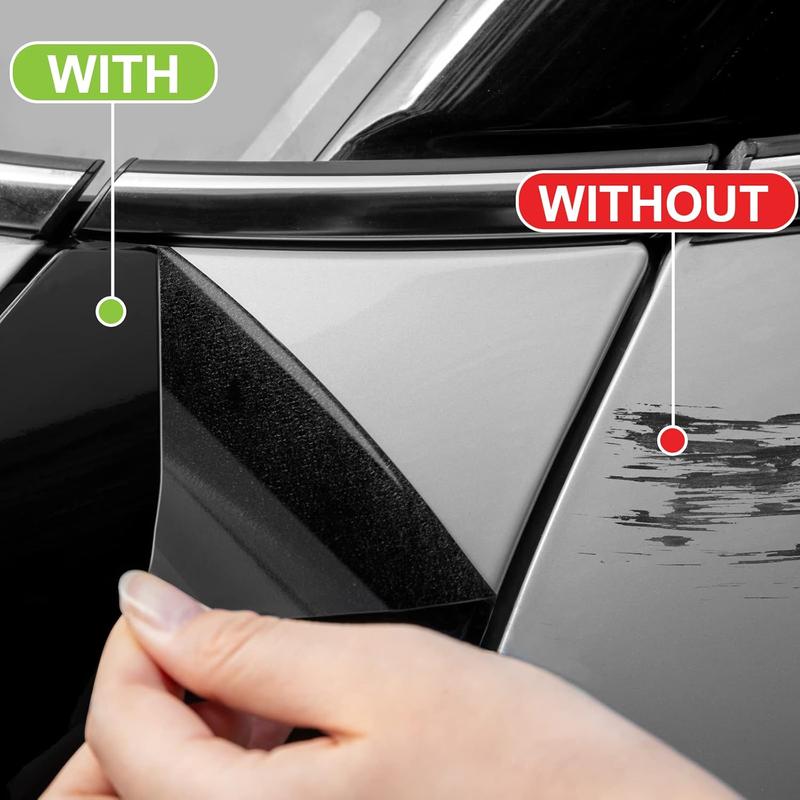 Spurtar Gloss Black Vinyl Wrap 4 Inch x 20ft Air-Release Adhesive Car Vinyl Tape Chrome Delete Wrap Roll DIY Car Exterior Decoration Door Edge Guard Vehicle Detailing Paper 10CM x 6M