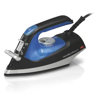 Hamilton Beach 2-in-1 Iron and Garment Steamer for Clothes, Black & Silver