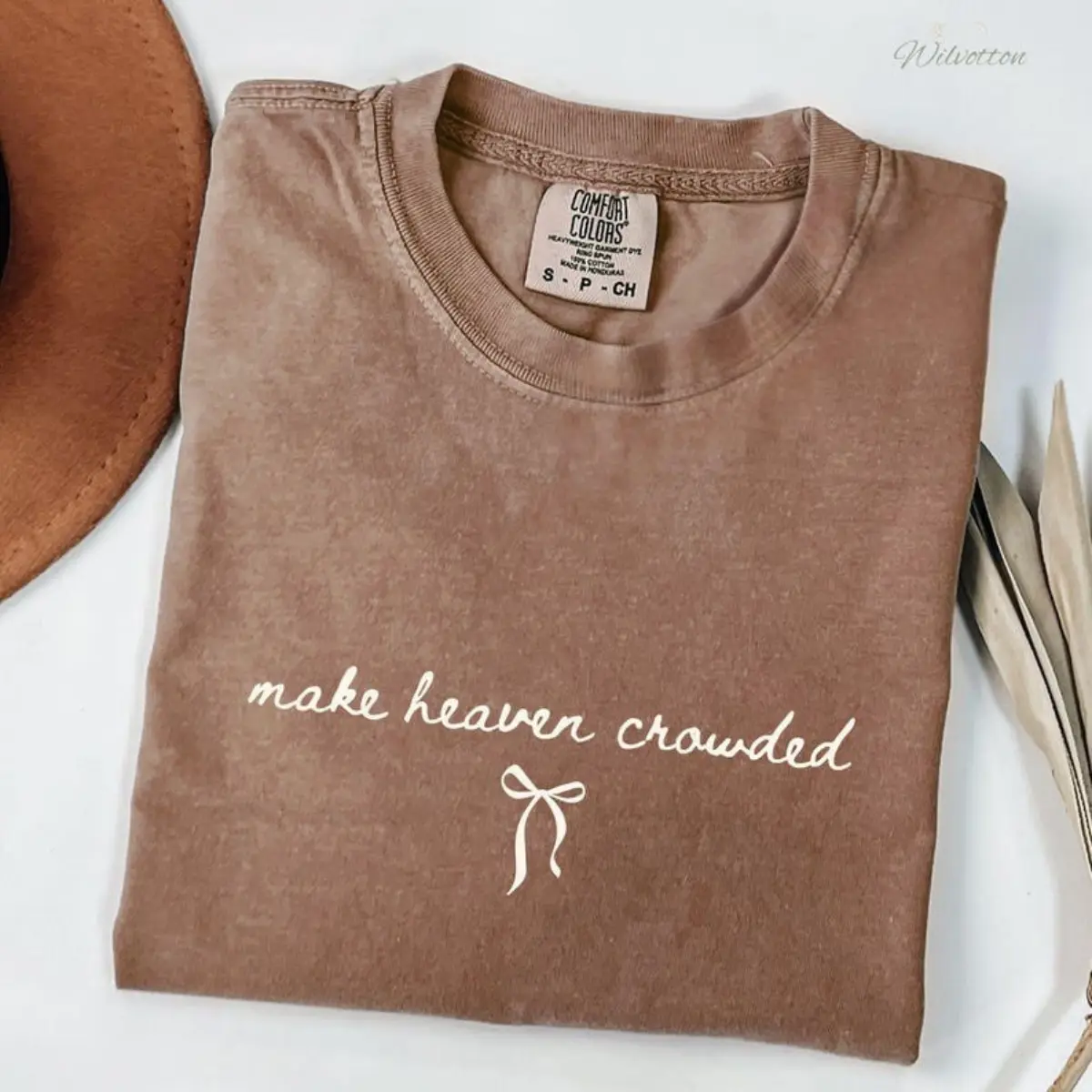 Comfort Colors Make Heaven Crowded Shirt, Coquette Christian Shirt, Cute Christian Shirt for Women, Faith Graphic Tee, Christian Giftful