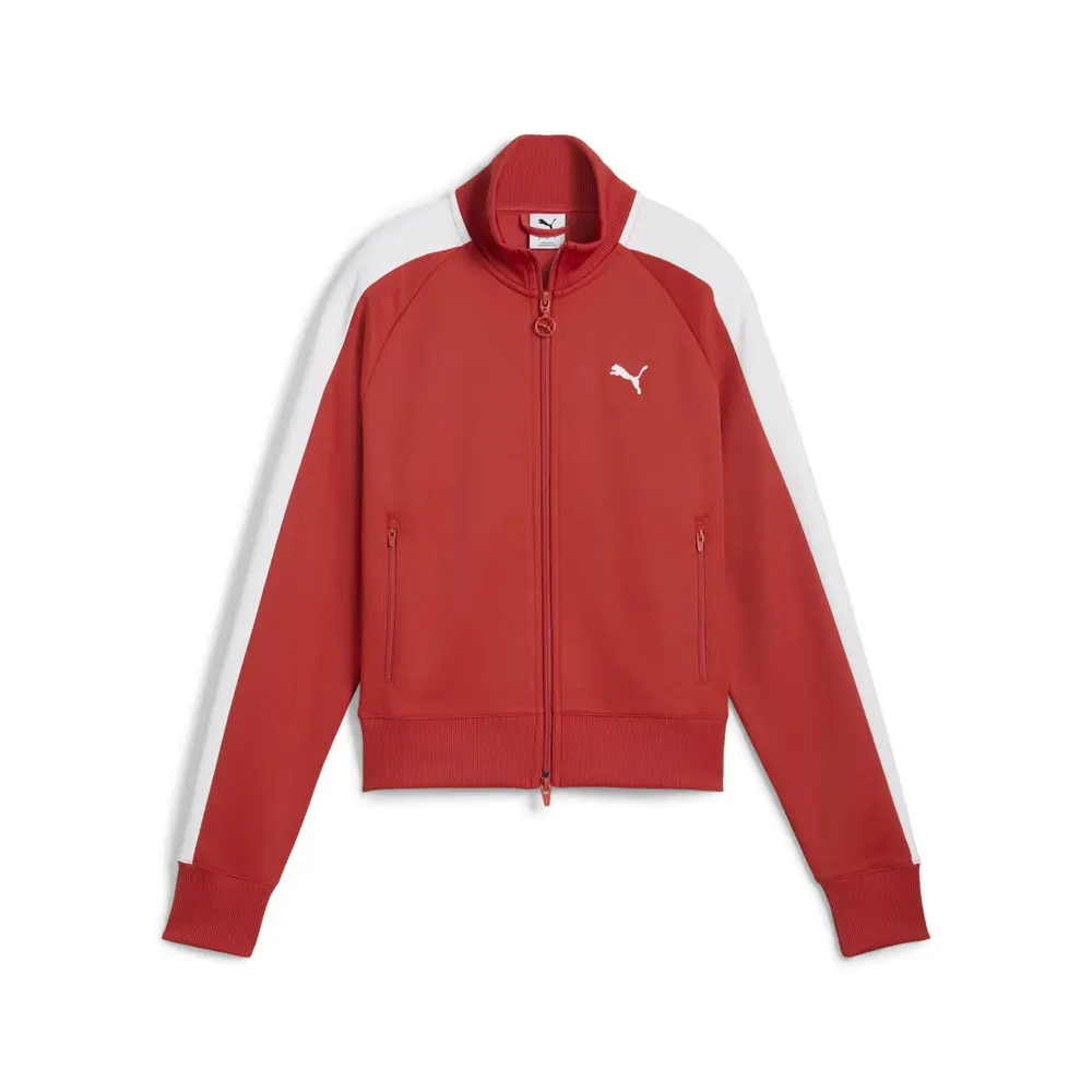 PUMA Womens T7 Always On Athletic Outerwear Casual Full Zip - Red