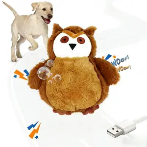 Interactive Plush  Dog Toy, Squeaky Moving & Jumping Ball with Music and Sound Effects, USB Rechargeable for Small Medium Large Dogs, Boredom Relief