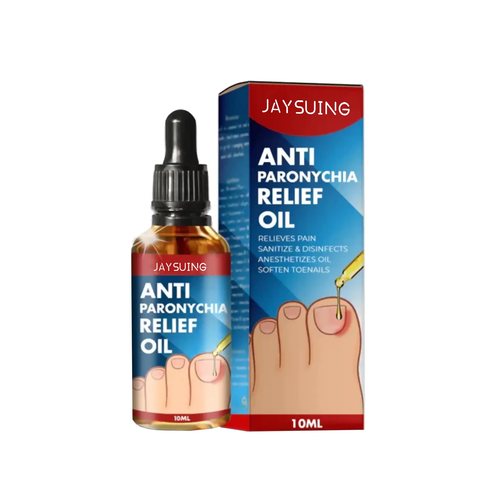 Jaysuing Anti Paronychia Relief Oil Pain Treatment Reduce Ingrown Toenails Drops Corrector Repair Liquid Anti-fungal Disinfects Soften Care Paronychia Treatment Pain Relief Nail Serum Recover Oil 10ml