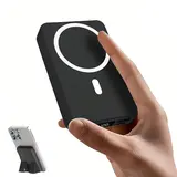 10000mAh Magnetic Power Bank, Multi-Device Portable Charger with Foldable Stand, LED Digital Display & Multiple Ports, Wireless Charger for iPhone, USB-C Charging for Android