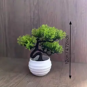 3pcs Artificial Miniature Potted Plants, Plastic Fake Plants for Home Office Bedroom, 12cm Garden Decor, Gift for Birthdays & Graduations, Fake Plant Decoration