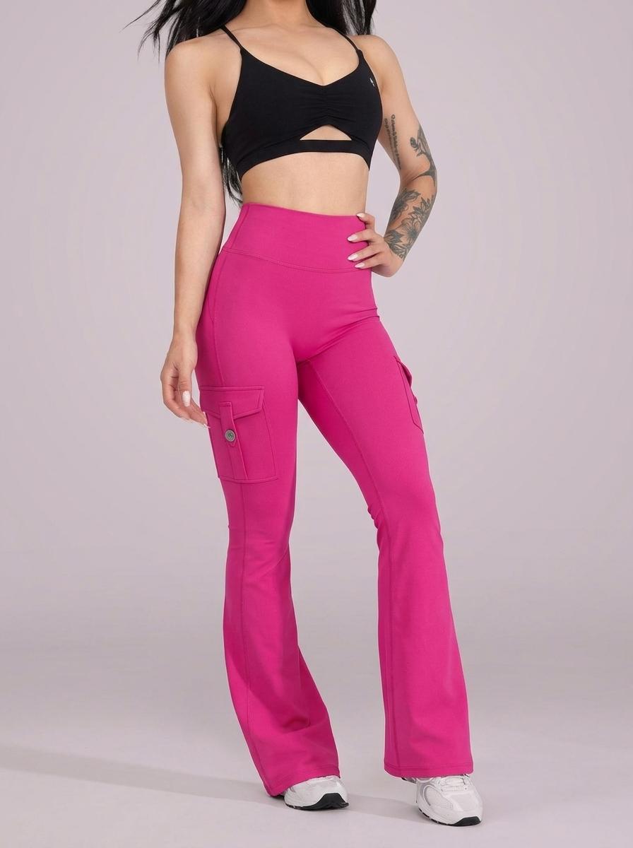 Flare Leggings with Pockets for Women Scrunch Workout Leggings Butt Lifting Gym Yoga Pants for Women Fitness Tights Leggings Hidden Scrunch High Waisted Cargo Gym Yoga No Front Seam Leggings Flared Joggers Fitness Outfit Camouflage Sports Pants