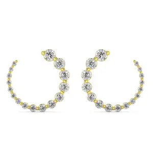 1 1/2Ct Graduated Diamond Circle Earrings 14k Gold Journey Studs Lab Grown 1 1/2Ct Graduated Diamond Circle Earrings 14k Gold Journey Studs Lab Grown