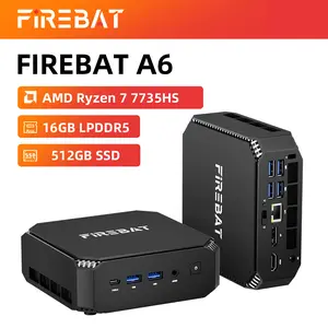A6 Mini Gaming PC, Ryzen7 7735HS, 16GB RAM 512GB SSD, Radeon 680M,Triple 4K UHD Support, USB-C, WiFi 6, Bluetooth 5.2, Desktop Computer for Business, Home, Education