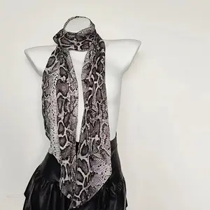 Python pattern silk scarf American y2k Spice Girl new personalized thin Millennium style versatile