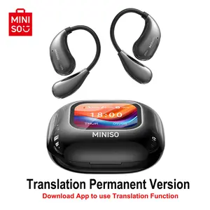 MINISO Wireless Earphone, Translator Wireless Headphones with Translate APP, LED Lights Touchscreen, Ergonomic Ear Hooks, Ultra-comfort Wireless Headphones Headset