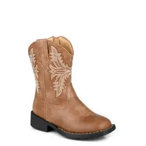Roper Toddler Luke Tan Wide Square Toe Western Boots