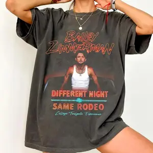 Bailey Zimmerman Different Night Same Rodeo Tour Shirt