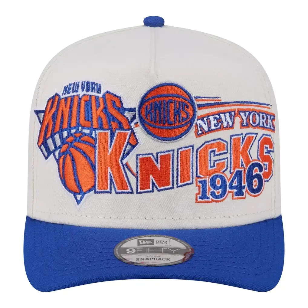New York Knicks New Era A-Frame Cap, Classic Adjustable Snapback Hat, NBA Team Logo Streetwear Cap, Curved Brim Basketball Fan Hat, Sports Casual Everyday Wear