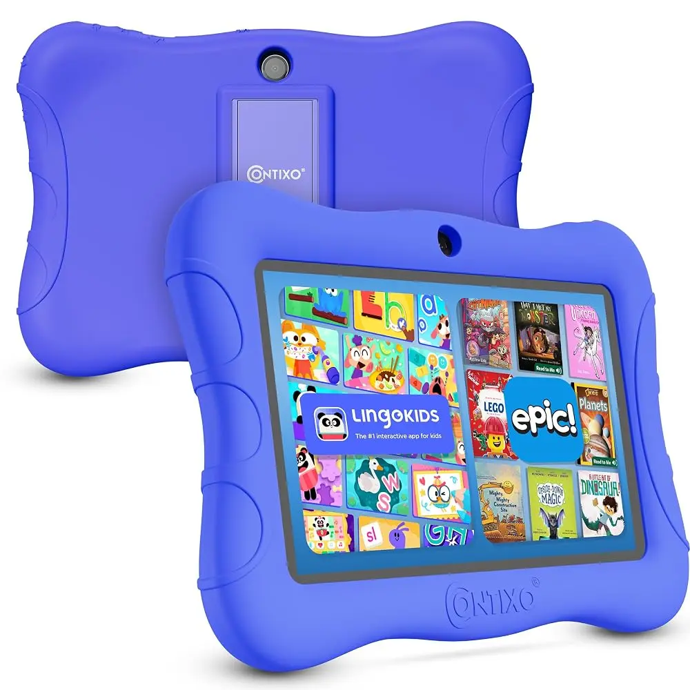 Contixo 7" Screen Kids Tablet, Dark Blue, 32GB Android, 14+ Learning Games, Educational Apps, WiFi, Parental Controls, Kid-Proof Case, Tablets